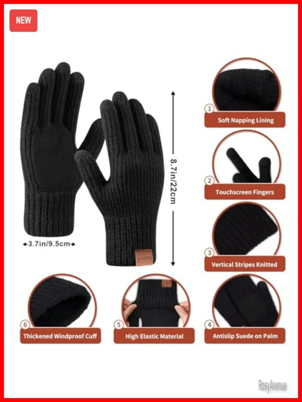 Winter Hat Gloves Scarf Set, Touchscreen Gloves, Beanie and Scarf, 3 in 1 Warm